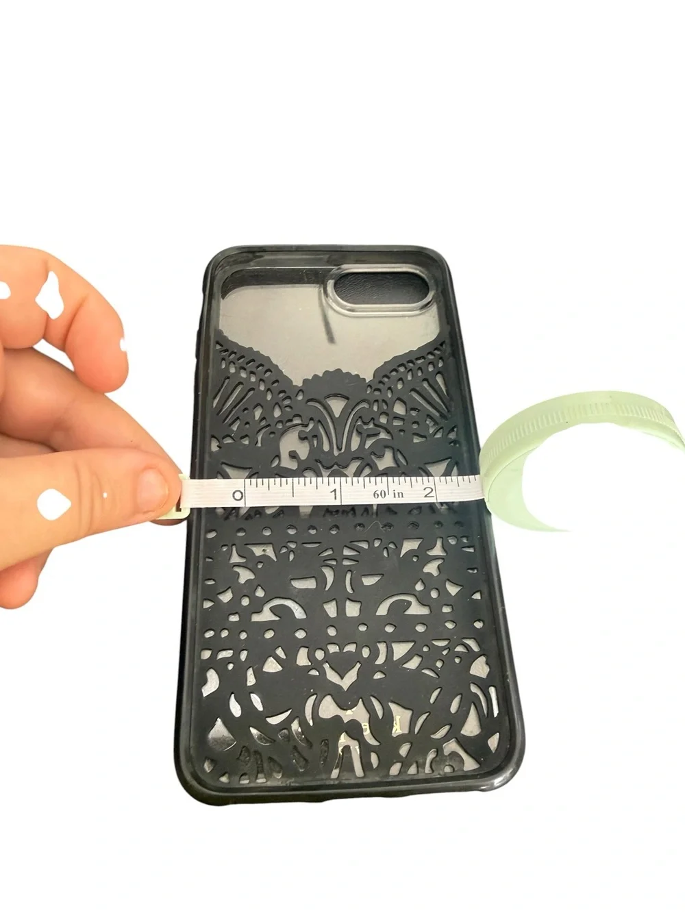 kate spade Black Lace-Style Clear Phone Case with Gold Logo